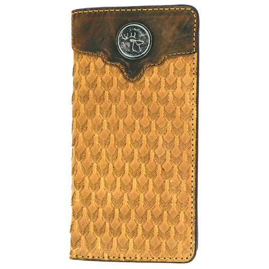 W132 - RockinLeather Rodeo Wallet w/ Deer Silhouette Concho