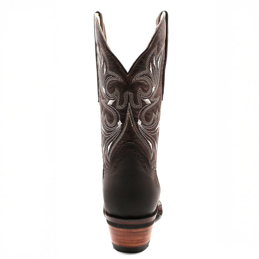 2133 - RockinLeather Women's Dark Brown Western Boot With Narrow Square Toe