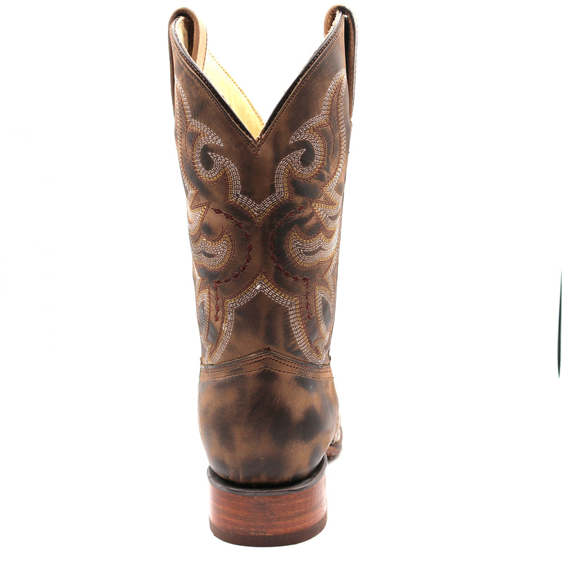 Load image into Gallery viewer, 2574 - RockinLeather Women&#39;s Distressed Brown Western Boot With Wide Square Toe
