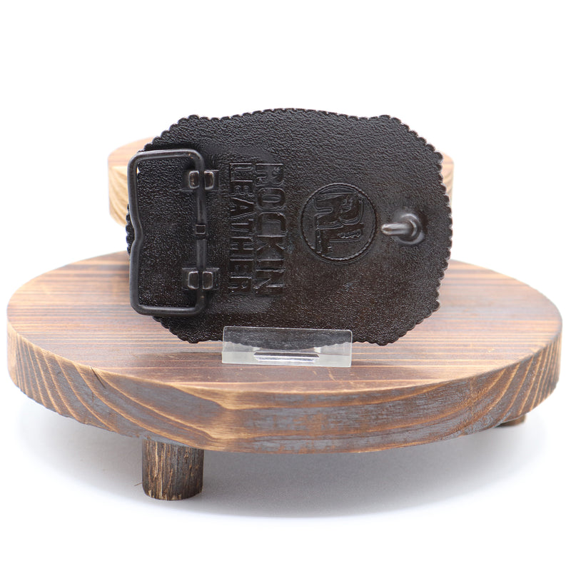 Load image into Gallery viewer, RLB011 - RockinLeather Brushed Antique Brass Buffalo Head Belt Buckle
