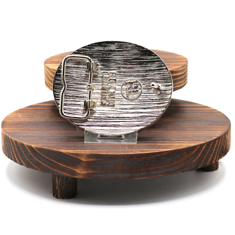 Load image into Gallery viewer, RLB502 - RockinLeather Silver Cowboy Prayer Oval Buckle
