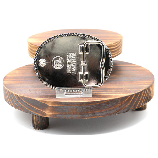 RLB500 - RockinLeather Silver Scrolled Oval Buckle