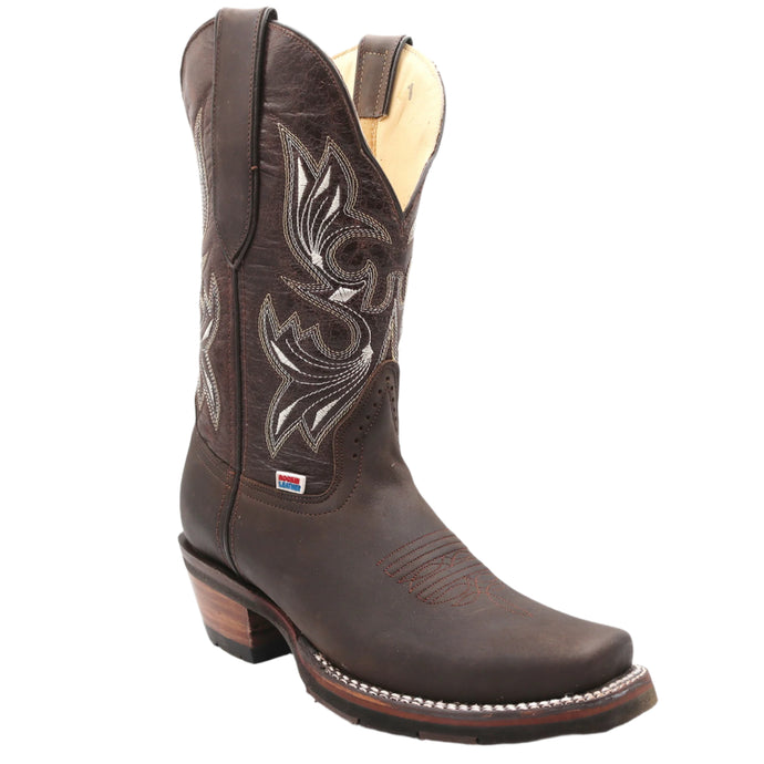 2133 - RockinLeather Women's Dark Brown Western Boot With Narrow Square Toe