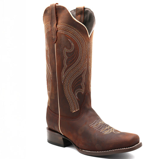 2806 - RockinLeather Women's Mad Dog Brown Western Boot