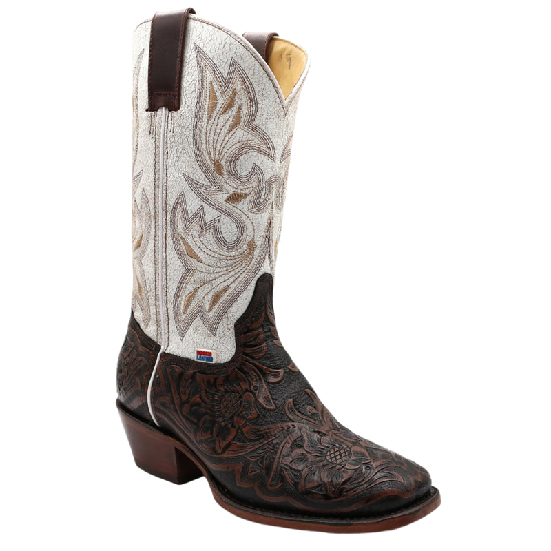 Load image into Gallery viewer, 2200 - RockinLeather Women&#39;s Floral Leather Stamped Western Boot
