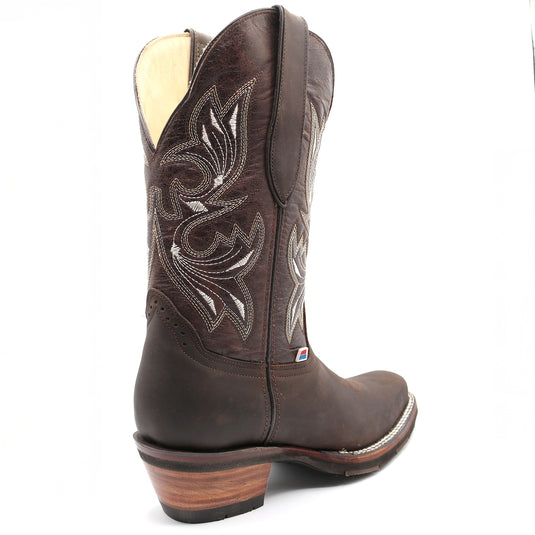 2133 - RockinLeather Women's Dark Brown Western Boot With Narrow Square Toe