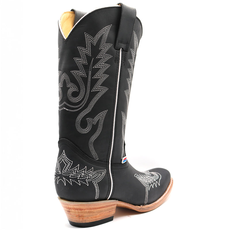 Load image into Gallery viewer, 2207 - RockinLeather Women&#39;s Black Western Boot With White Embroidery
