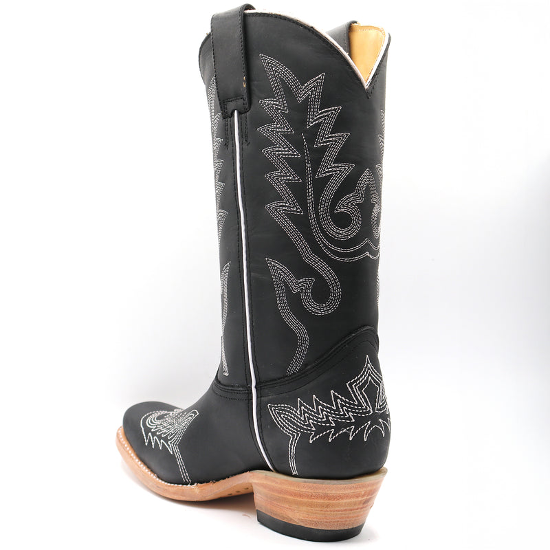 Load image into Gallery viewer, 2207 - RockinLeather Women&#39;s Black Western Boot With White Embroidery
